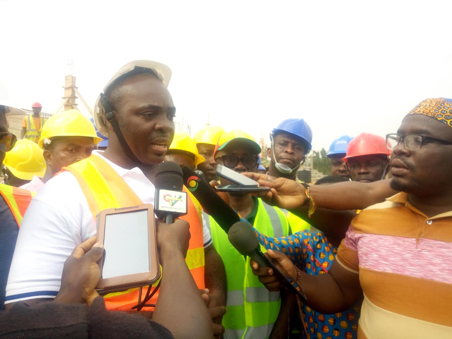 Sports Minister inspects progress of work at Dunkwa Youth Development Centre. 