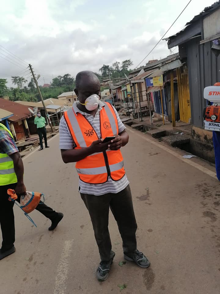 The MCE Hon. Isaac Awuah, Municipal Police Commander DSP Effutu, NADMO